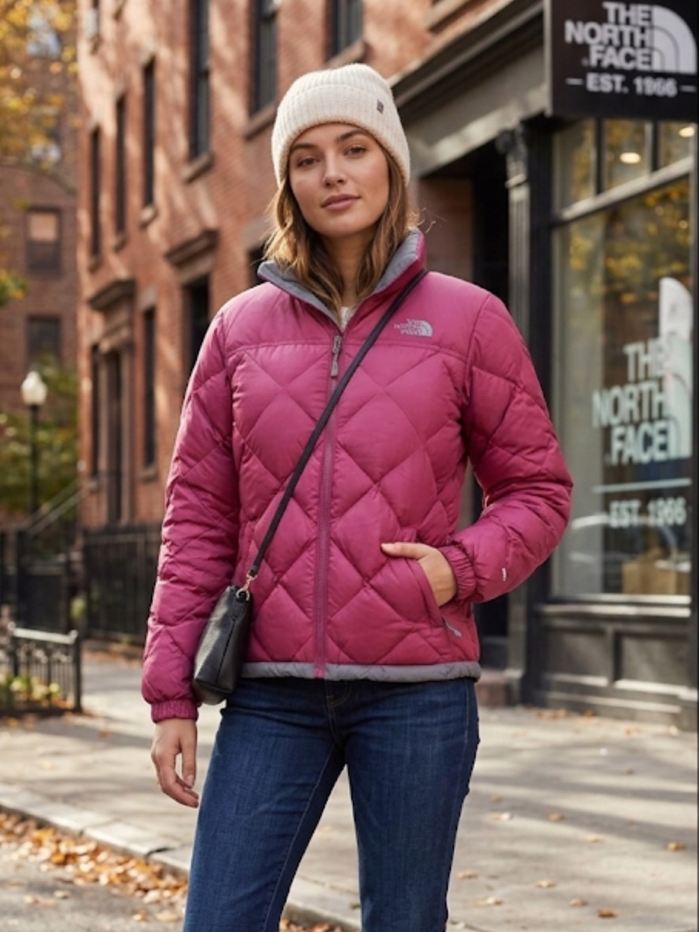 THE NORTH FACE 600 Goose Down Diamond Quilted Magenta Jacket‎ Women's Size M
